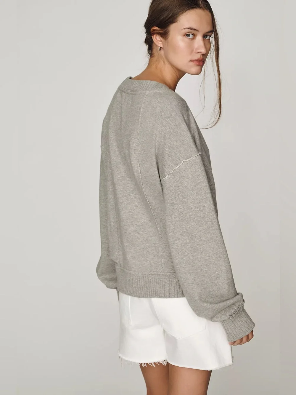 Pilcro Anthropologie Montana Pocket Knit Top Gray Size Medium